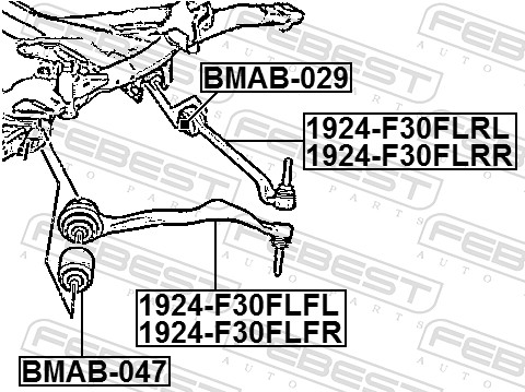 Bras de liaison, suspension de roue FEBEST 1924-F30FLFL