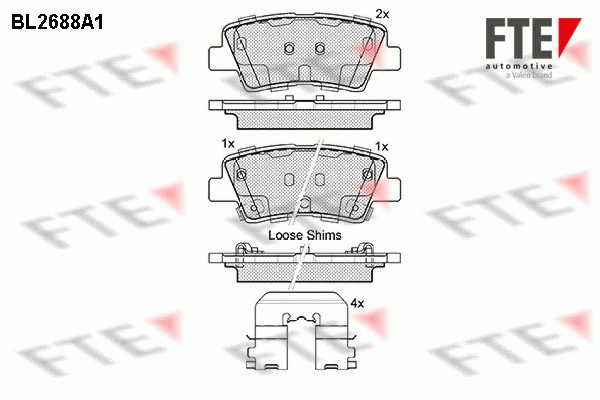 Kit de plaquettes de frein, frein à disque FTE 9010918