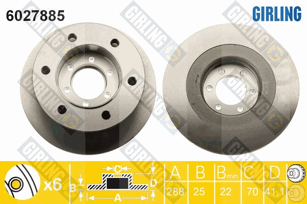 Disque de frein GIRLING 6027885