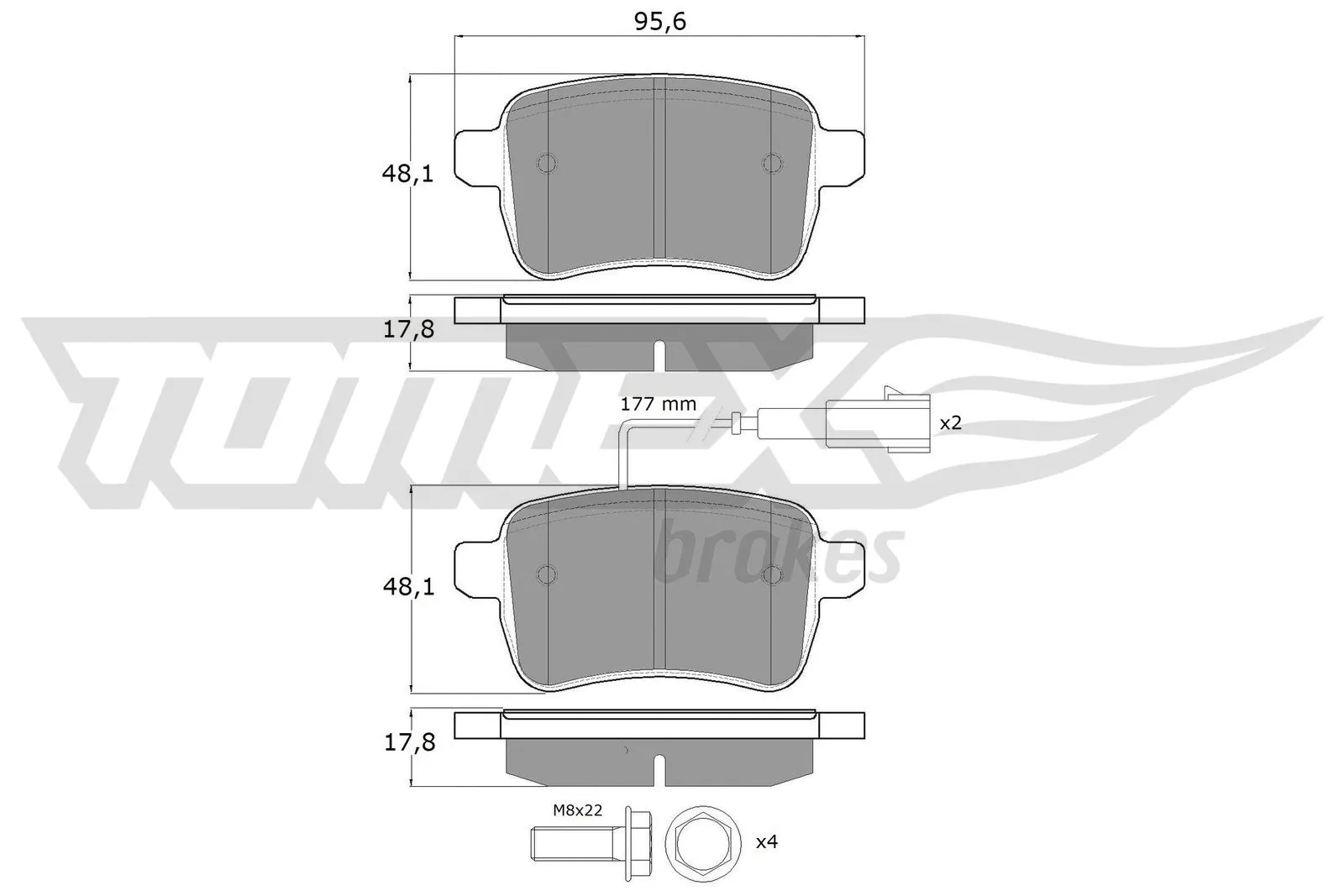 Kit de plaquettes de frein, frein à disque TOMEX Brakes TX 17-941