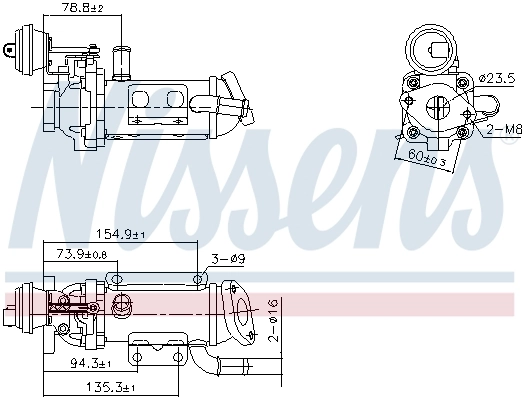 Radiateur, réaspiration des gaz d'échappement NISSENS 989289