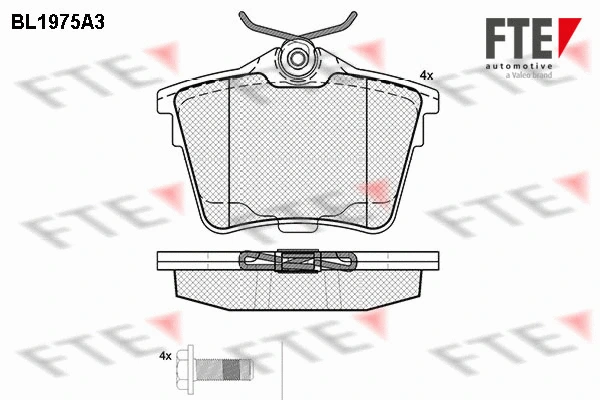 Kit de plaquettes de frein, frein à disque FTE 9010563