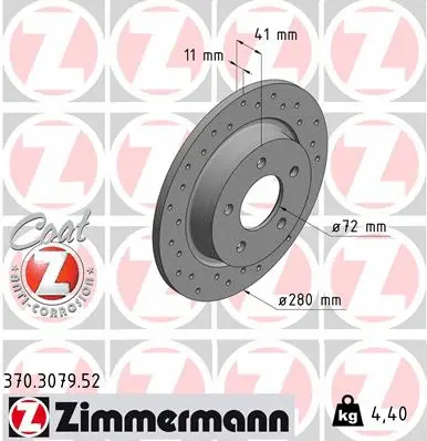 Disque de frein ZIMMERMANN 370.3079.52