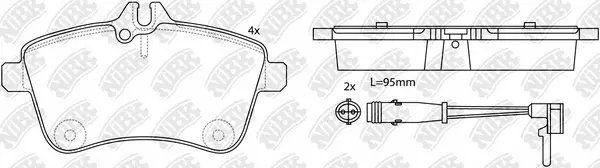 Kit de plaquettes de frein, frein à disque NiBK PN0490W
