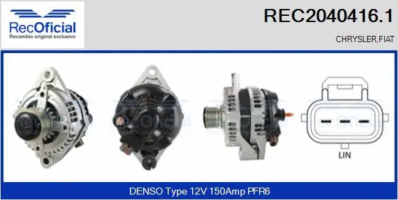 Alternateur RECOFICIAL REC2040416.1