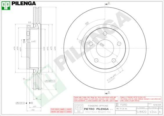 Disque de frein PILENGA V244