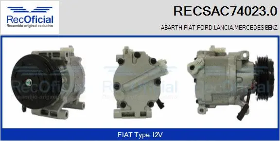 Compresseur, climatisation RECOFICIAL RECSAC74023.0