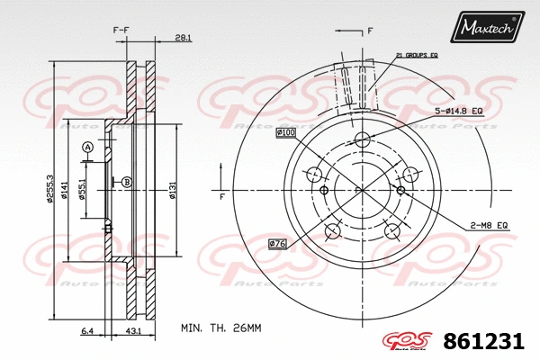 Disque de frein MAXTECH 861231