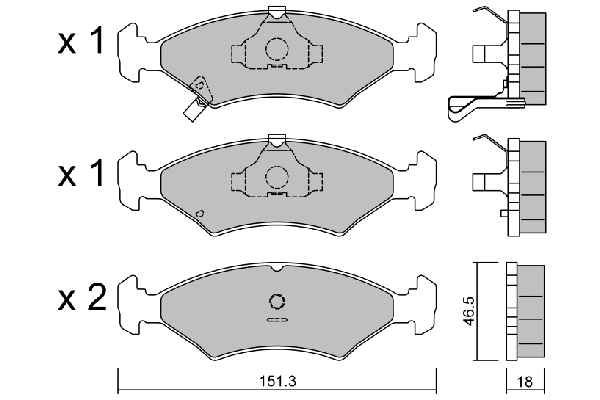 Kit de plaquettes de frein, frein à disque AISIN BPKI-1904