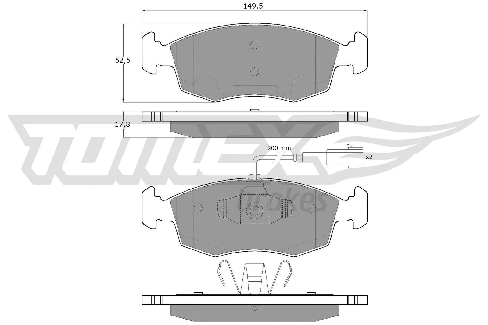 Kit de plaquettes de frein, frein à disque TOMEX Brakes TX 16-88