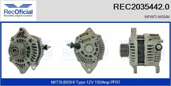 Alternateur RECOFICIAL REC2035442.0