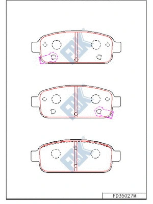 Kit de plaquettes de frein, frein à disque FBK FD35027M