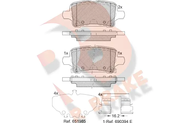 Kit de plaquettes de frein, frein à disque R BRAKE RB2326