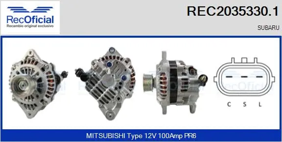 Alternateur RECOFICIAL REC2035330.1