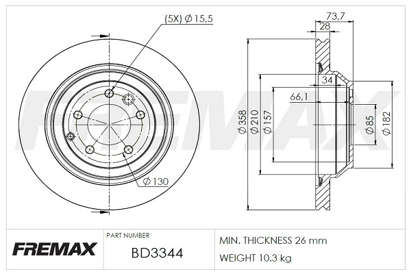 Disque de frein FREMAX BD-3344