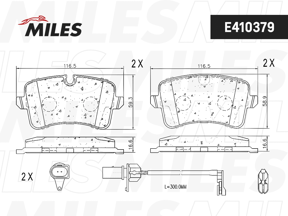 Kit de plaquettes de frein, frein à disque MILES E410379