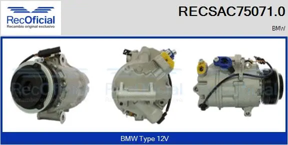 Compresseur, climatisation RECOFICIAL RECSAC75071.0