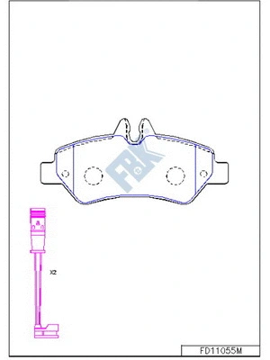 Kit de plaquettes de frein, frein à disque FBK FD11055M