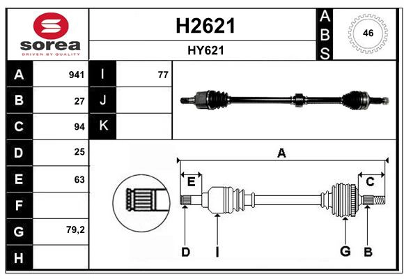 Arbre de transmission SNRA H2621