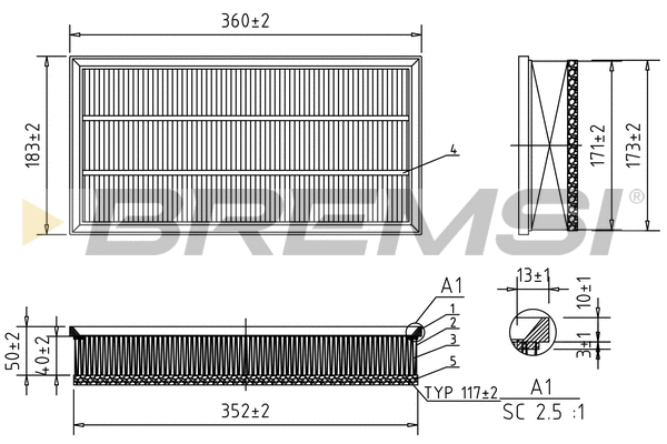 Filtre à air BREMSI FA1066