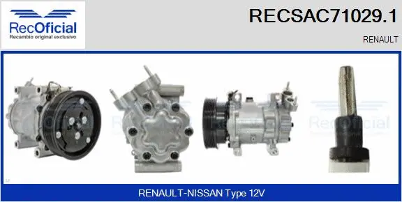 Compresseur, climatisation RECOFICIAL RECSAC71029.1