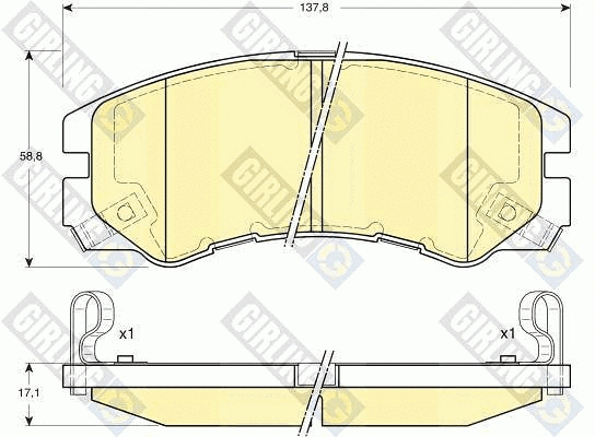 Kit de plaquettes de frein, frein à disque GIRLING 6131629