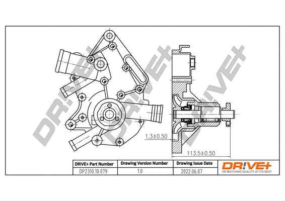 Pompe à eau, refroidissement du moteur Dr!ve+ DP2310.10.079
