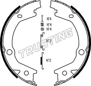 Jeu de mâchoires de frein, frein de stationnement TRUSTING 046.220K
