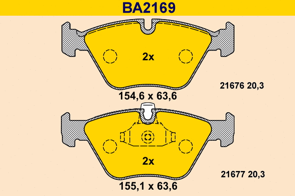 Kit de plaquettes de frein, frein à disque BARUM BA2169