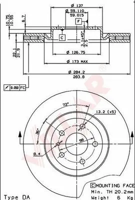 Disque de frein VILLAR 628.1715