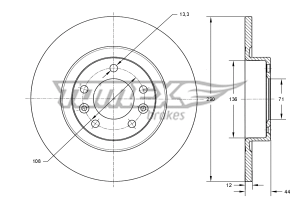 Disque de frein TOMEX Brakes TX 73-68