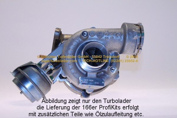 Turbocompresseur, suralimentation SCHLÜTTER TURBOLADER 166-02710