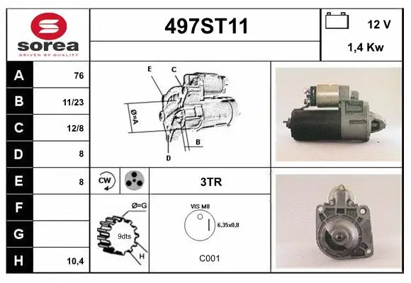 Démarreur STARTCAR 497ST11