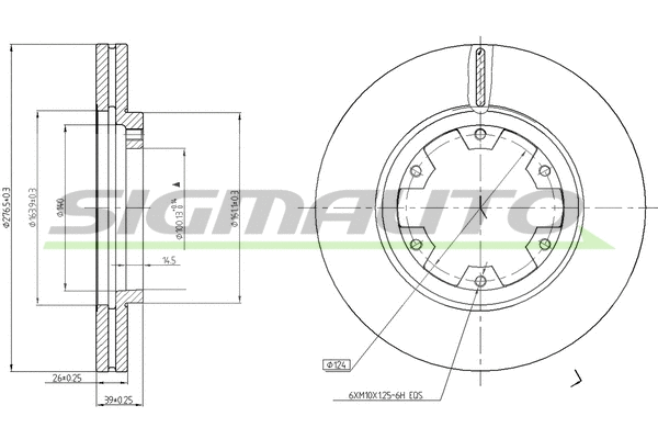 Disque de frein SIGMAUTO DBA464V