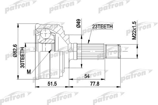 Jeu de joints, arbre de transmission PATRON PCV1044