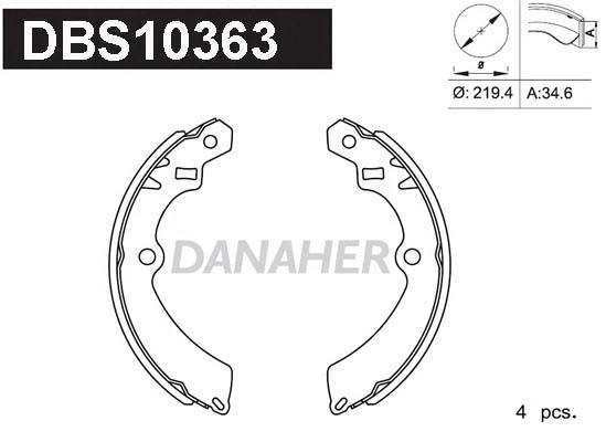 Jeu de mâchoires de frein DANAHER DBS10363