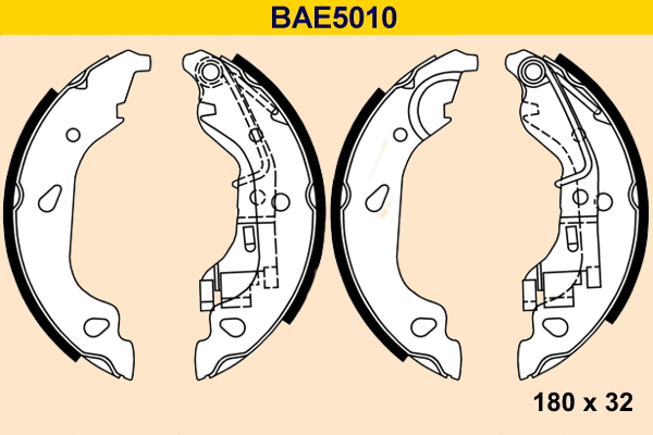 Jeu de mâchoires de frein BARUM BAE5010