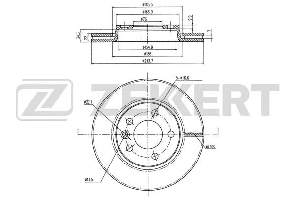 Disque de frein ZEKKERT BS-5356B