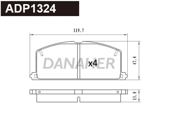 Kit de plaquettes de frein, frein à disque DANAHER ADP1324