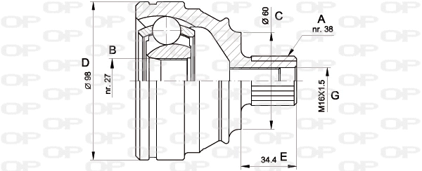 Jeu de joints, arbre de transmission OPEN PARTS CVJ5228.10
