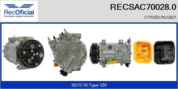 Compresseur, climatisation RECOFICIAL RECSAC70028.0