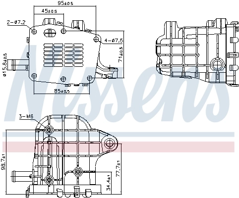 Radiateur, réaspiration des gaz d'échappement NISSENS 989481