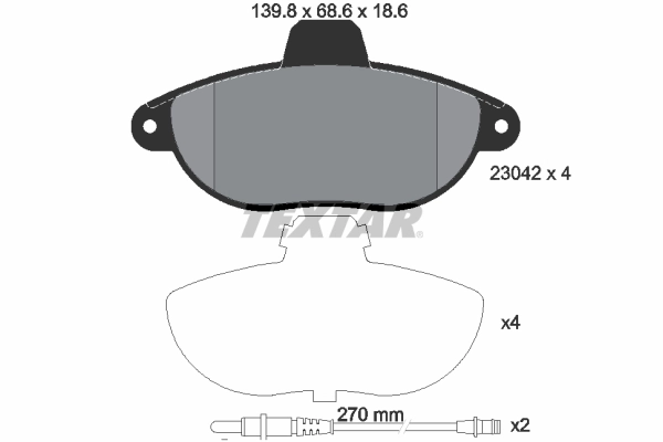 Kit de plaquettes de frein, frein à disque BENDIX Braking BPD1254