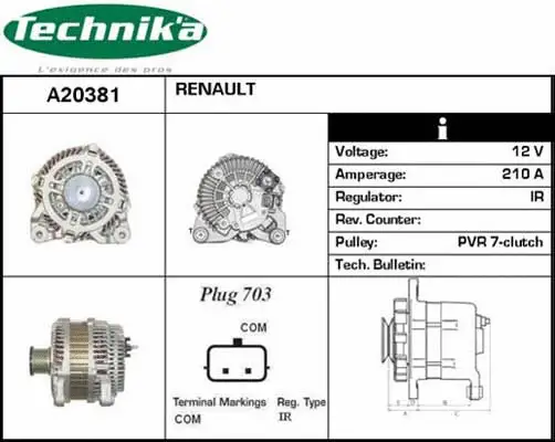 Alternateur Technika A20381
