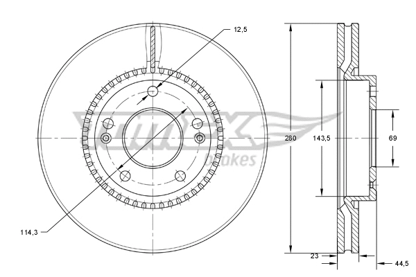 Disque de frein TOMEX Brakes TX 73-30