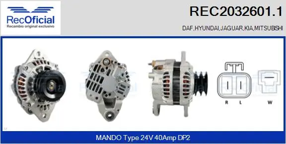 Alternateur RECOFICIAL REC2032601.1