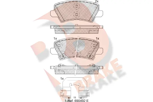 Kit de plaquettes de frein, frein à disque R BRAKE RB2330