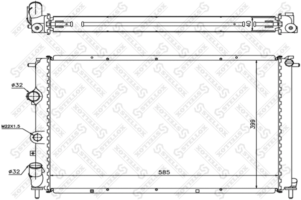 Radiateur, refroidissement du moteur STELLOX 10-26216-SX