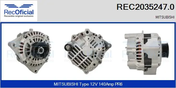 Alternateur RECOFICIAL REC2035247.0