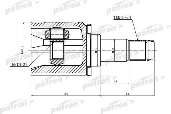 Jeu de joints, arbre de transmission PATRON PCV1427